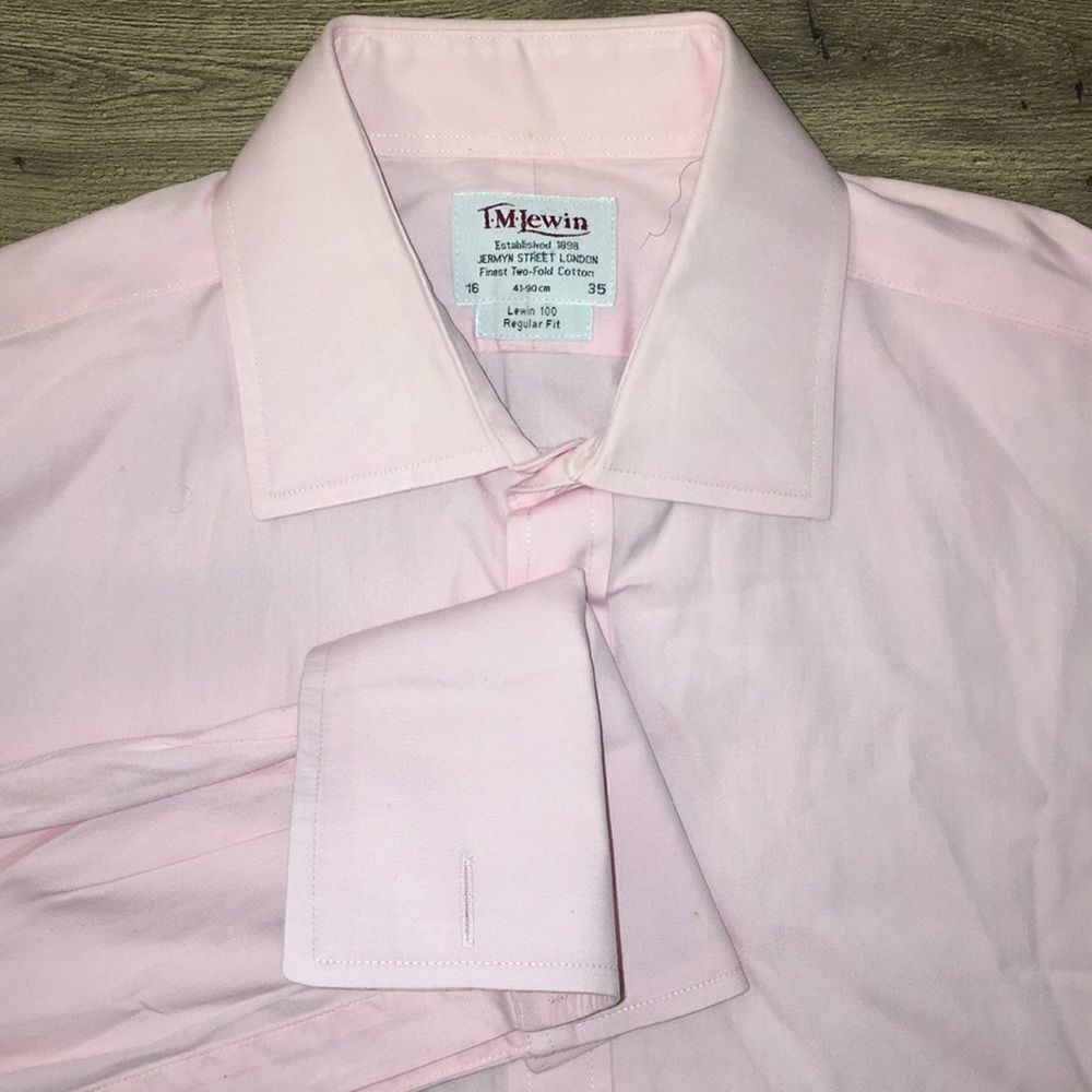 Pink T M Lewin London French Cuff Dress Shirt L